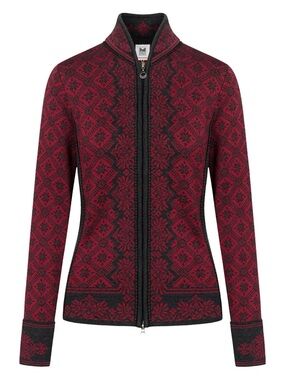 Dale of Norway Christiania Fem Jacket Sweater Full Zip Merino Wool Small Red NWT
